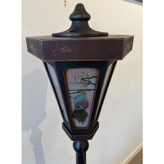 Metal Antique Chinoiserie Floor Lantern For Sale - Image 7 of 12