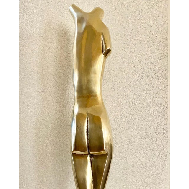 Brass Nude Sculpture by Listed Artist Emiel De Block For Sale - Image 9 of 10