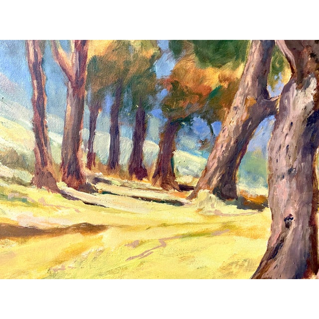 American Mid 20th Century "Edge of the Woods" Landscape Oil Painting by R. Gwynn For Sale - Image 3 of 10