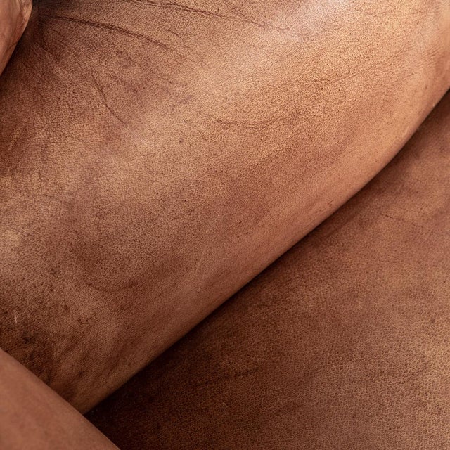 20th Century English Sheepskin Leather Wingback Armchair For Sale - Image 18 of 18