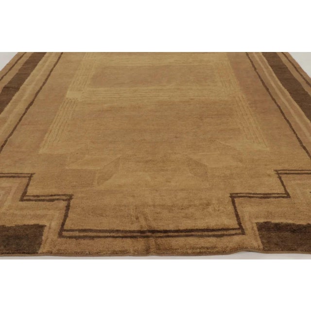 Art Deco Rug & Kilim’s Oversized Contemporary Art Deco Style Rug With Classic Stepped Corners For Sale - Image 3 of 10