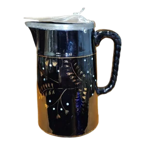 19th Century Samuel Johnson Burslem Lidded Jackfield Pitcher