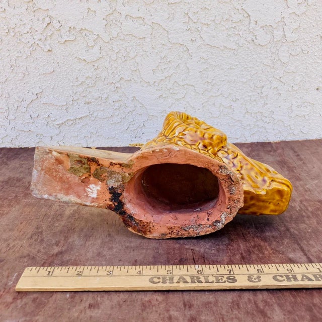 Mustard Mid Century French Ceramic Ram's Head Bust by Terres De Provence For Sale - Image 8 of 12