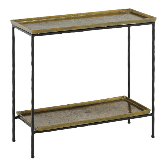 Currey & Company Boyles Brass Side Table For Sale