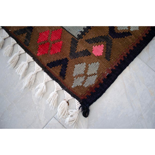 Vintage Turkish Kilim Runner Rug Hand Woven Wool Large Runner Rug - 5'10" X 11'7" For Sale - Image 13 of 17