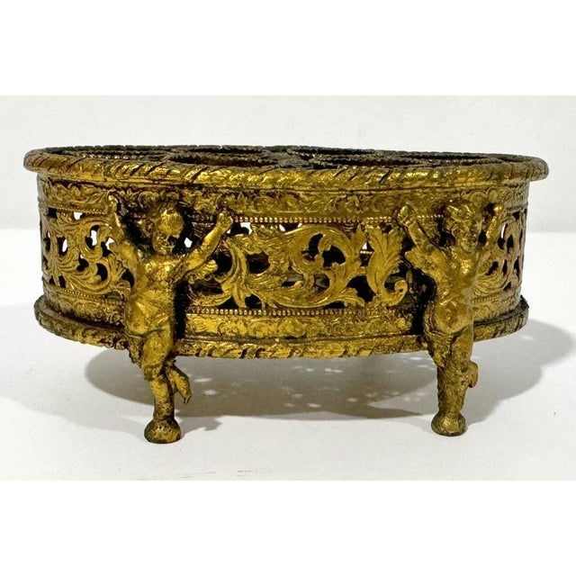 Gold 1930s Hollywood Regency Vanity Set - 4 Piece Set For Sale - Image 8 of 11