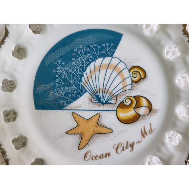 Ocean City, Maryland Milk Glass Souvenir Plate For Sale - Image 4 of 4