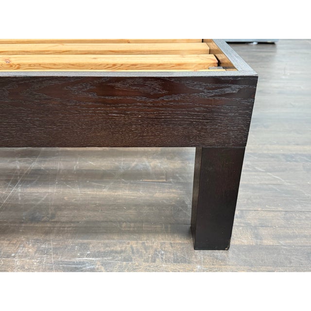 Wood Queen Size West Elm Low Cut Out Bedframe For Sale - Image 7 of 12