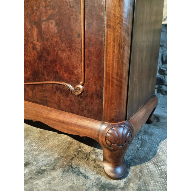 Art Deco French Walnut and Mahogany Sideboard with Marble Top, 1920s For Sale - Image 9 of 18