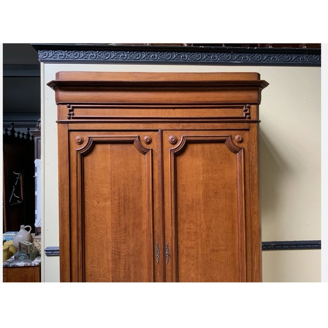 Antique Wardrobe in Oak, 1900 For Sale - Image 9 of 10