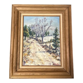 1970’s Original Contemporary Impressionist Snowy Landscape Painting For Sale