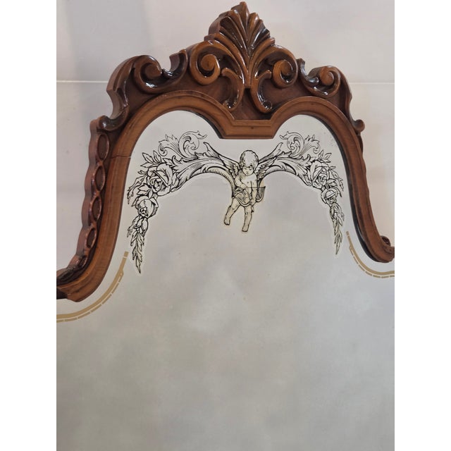 Antique 1920s Victorian Spanish Revival Vanity Walnut For Sale - Image 4 of 12