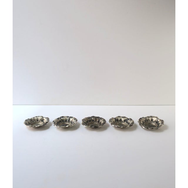 Silver Italian Sterling Silver Flower Bowls, Organic Form, Buccellati Style, Set of 5 For Sale - Image 8 of 10