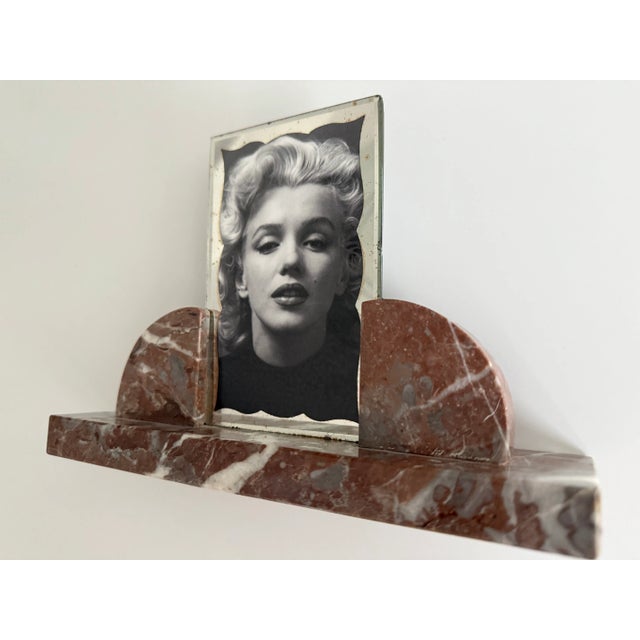A French Art Deco Marble Frame with the original Etched double glass panels, circa 1910-30. This frame is in very good...