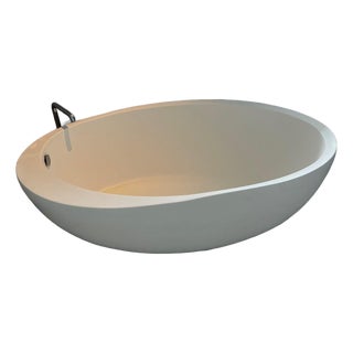 Waterworks .25 Freestanding Oval Soaking Tub + Matching Hardware — Matte White ($16,500+ Retail) For Sale