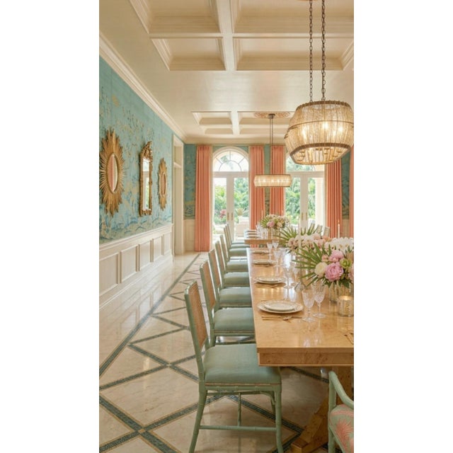 Currey & Company Massive Zanzibar Rectangular Mercury Glass Steel 12 Light Chandelier For Sale - Image 10 of 12