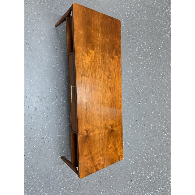 1960’s Broyhill Saga Mid-Century Modern Walnut Coffee Table With Drawer For Sale In Baton Rouge - Image 6 of 8