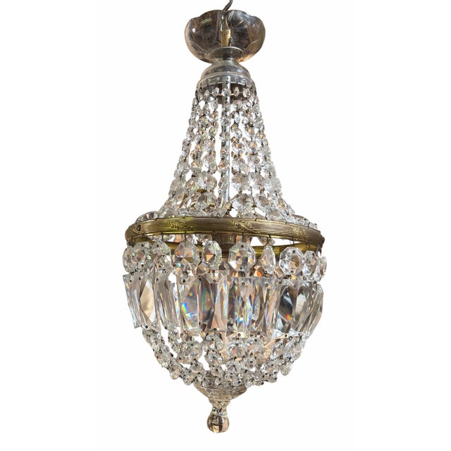 Louis XV French Crystal Chandelier Basket Chandelier.