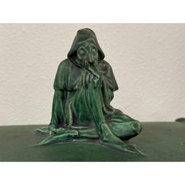 Early 20th Century Atlantic Terracotta Company Arts and Crafts Pottery Lidded Box Gnomes Grotesque For Sale - Image 12 of 17