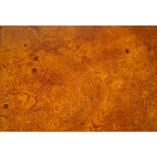 John Widdicomb John Widdicomb Modern Parsons Style Burl Wood Console Table, 1970s For Sale - Image 4 of 10