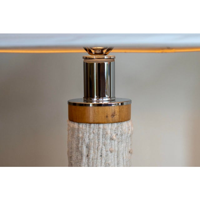 1980s Tropical Modern Rag Rug Lamps (Pair) For Sale - Image 4 of 8