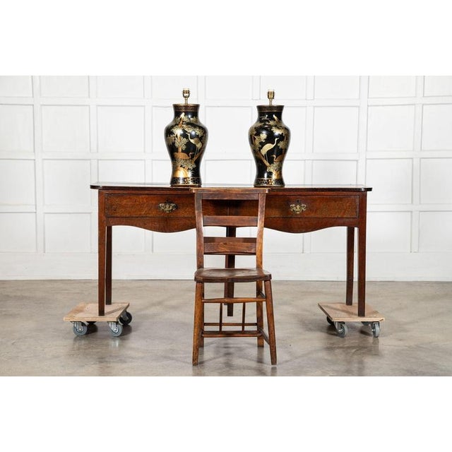 1950s Large English Chinoiserie Papier-Mâché Table Lamps, 1950, Set of 2 For Sale - Image 5 of 16