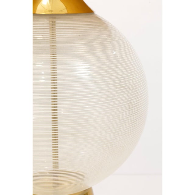 Mid 20th Century Mid 20th Century Threaded Glass Sphere Table Lamp With Handwoven Maria Kipp Shade For Sale - Image 5 of 7