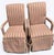 These matching pair of vintage-style, upholstered skirted armchairs featuring a classic, formal silhouette.