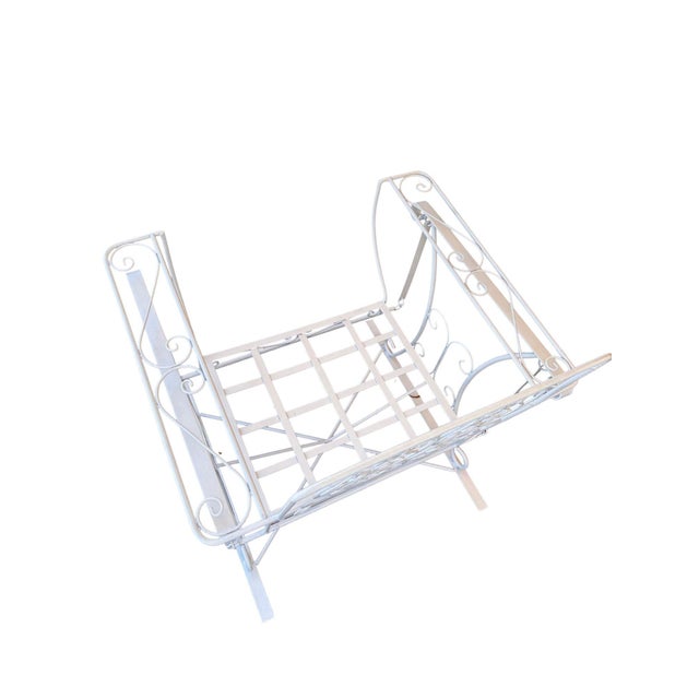 Black 1950s Wrought Iron Slider Rocking Chair & Settee with Scrolling Arms For Sale - Image 8 of 10