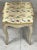Vintage Gray and Gold Painted Wood Stool For Sale - Image 11 of 11