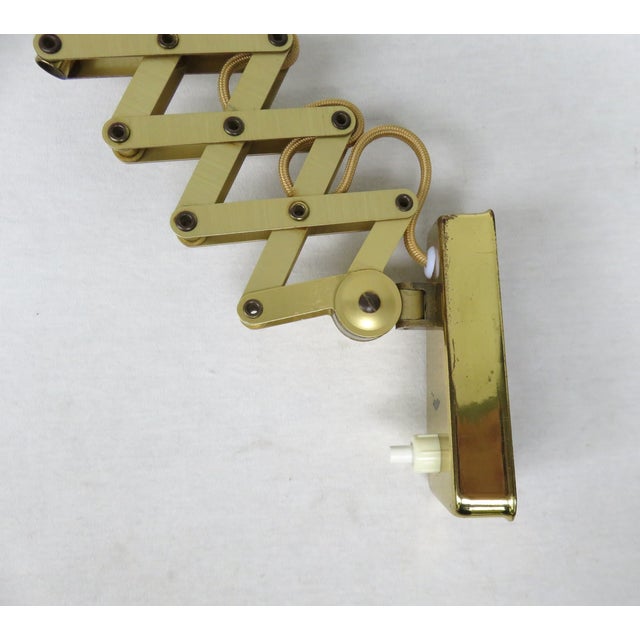 1950s Mid-Century Aluminum and Brass Scissor Lamps, 1950s, Set of 2 For Sale - Image 5 of 18