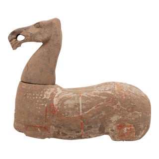 Chinese Pottery Figure of a Recumbent Horse, Han Dynasty For Sale