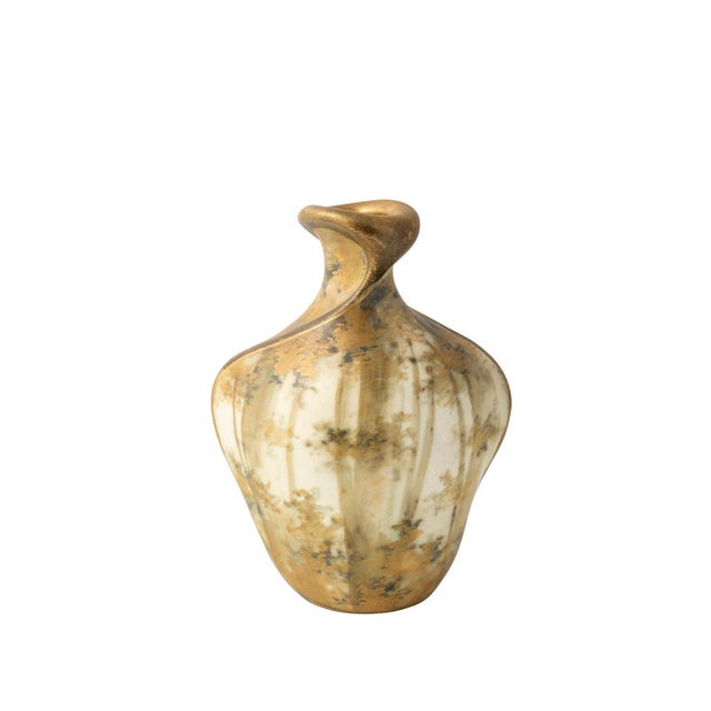 Pair of Gilted and Hand-Painted Vases by Nikolaus Kannhäuser for Amphora Riessner Stellmacher & Kessel, 1898 For Sale - Image 10 of 14