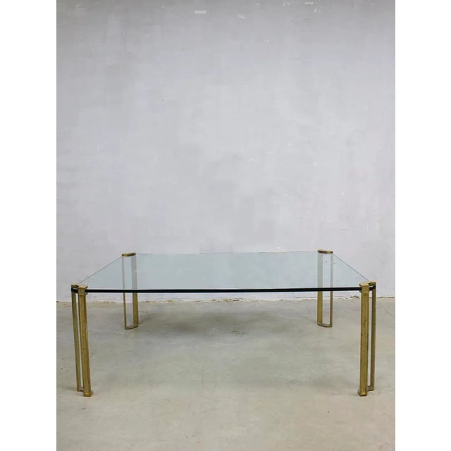Peter Ghyczy Vintage Glass & Brass Coffee Table by Peter Ghyczy For Sale - Image 4 of 4