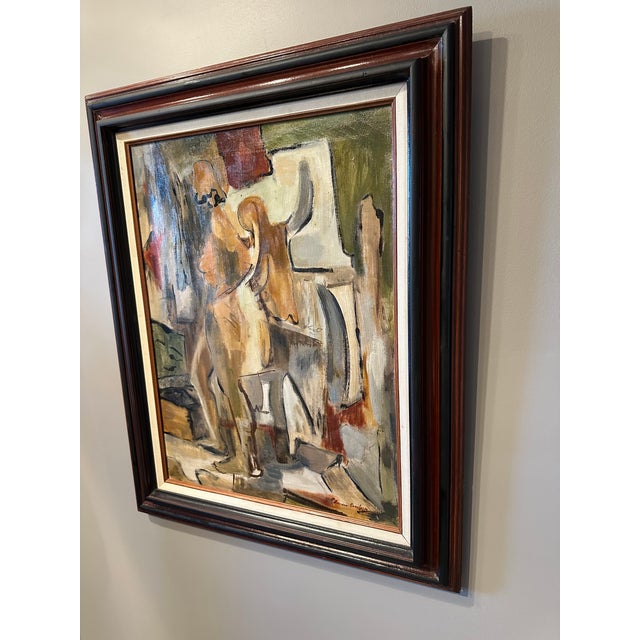 Vintage Large Lorraine Crawford Oil on Canvas Framed Abstract, Circa 1960’s For Sale In Los Angeles - Image 6 of 18