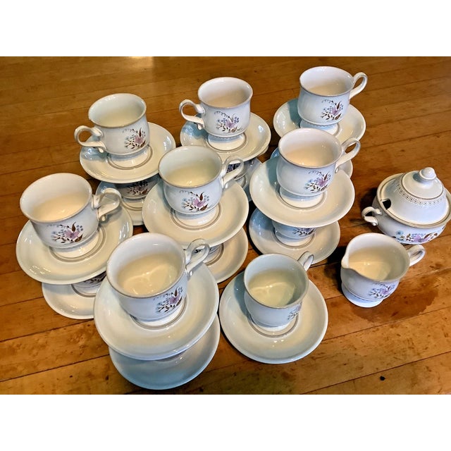 Vintage Denby England Lorraine Butterfly Stoneware Coffee Tea Set-17 PCS For Sale - Image 4 of 6