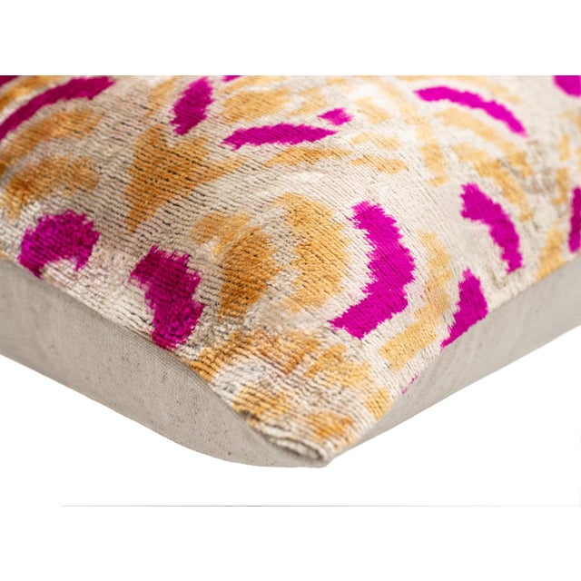 2020s Canvello Handmade Pink and Gold Abstract Design Throw Pillow For Sale - Image 5 of 7