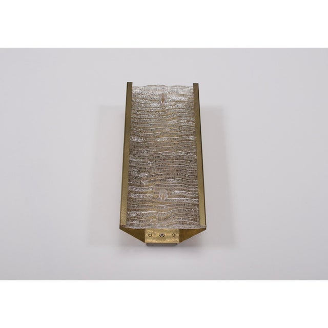 Gold Italian Murano Corrugated Wall Sconces, 1970s, Set of 2 For Sale - Image 8 of 15