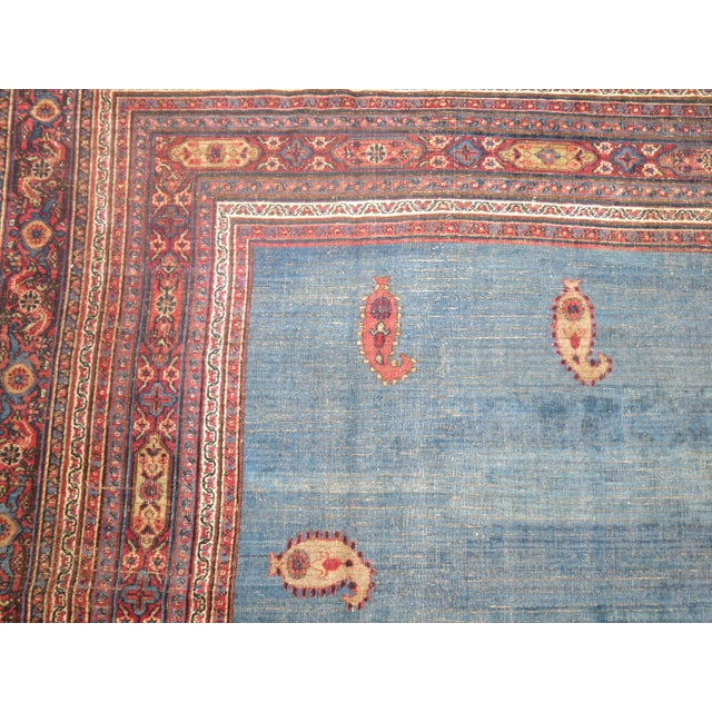 Blue Antique Persian Doroksh Carpet For Sale - Image 8 of 18