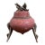 Vintage MDC Signed Pink Raku Ceramic Tripod Lidded Vessel For Sale