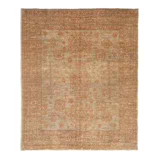Large 8'4" X 10' Hand-Knotted Afghan Oushak Rug in Soft Coral & Terracotta For Sale