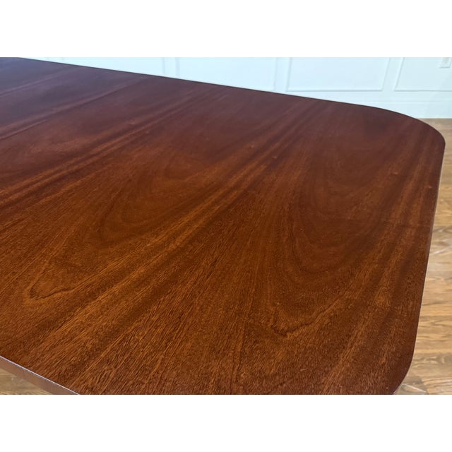 Traditional Georgian Style Mahogany Double Pedestal Dining Table by Leighton Hall - Showroom Sample For Sale - Image 12 of 16