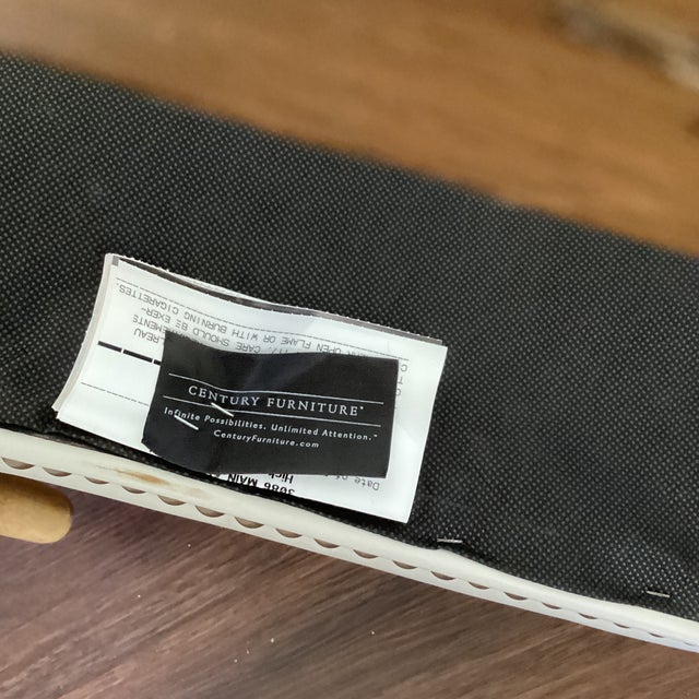 Late 20th Century Century Furniture Carved Wood Petite Armchair With Leather Seat For Sale In Atlanta - Image 6 of 8