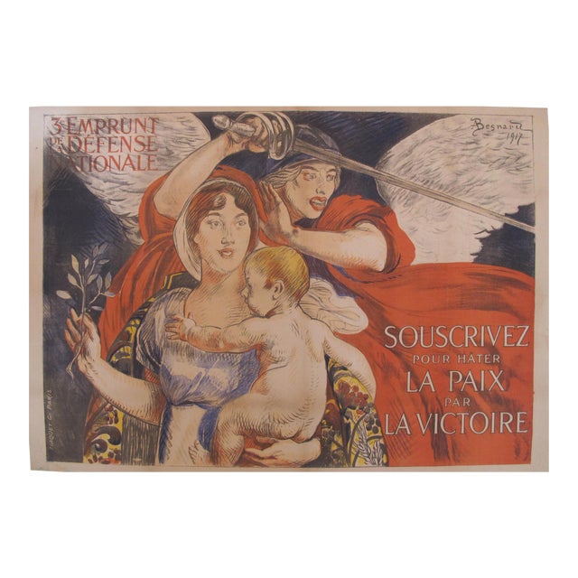 1917 Original French WWI Poster, 3e Emprunt La Paix par la Victoire (Peace through Victory) For Sale