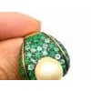 Bochic "Orient" Natural Emerald & South Sea Pearl Ring Set In 18K Gold & Silver For Sale - Image 16 of 18
