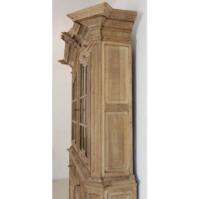 18th Century Provincial Buffet À Deux Corps Cabinet in Bleached Oak For Sale - Image 10 of 18