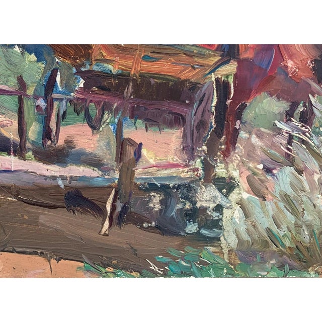 Vintage Ukrainian Impressionist Oil Painting, Rural Landscape, 1960s 23-31 For Sale - Image 6 of 6