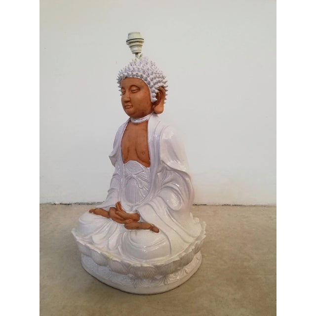 Large Ceramic Buddha Sculpture Lamp, 1970s For Sale - Image 16 of 18