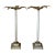 Pair of Sculptural Metal Palm Leaf Candlestick Holders, Mid-20th Century For Sale