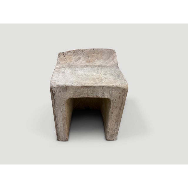 Andrianna Shamaris Sculptural Teak Wood Chair or Side Table For Sale - Image 9 of 18